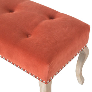 French Style Velvet Upholstered Bench