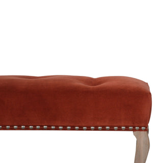 French Style Velvet Upholstered Bench