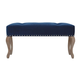 French Style Velvet Upholstered Bench