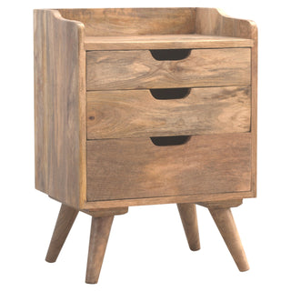 Nordic Platform Bedside Table with 3 Drawers