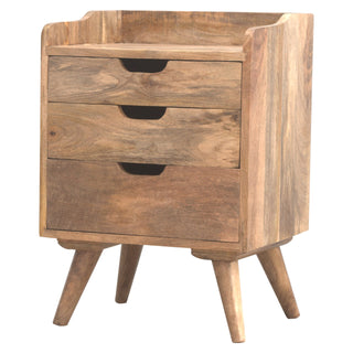 Nordic Platform Bedside Table with 3 Drawers
