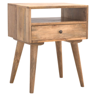 1 Shelf 1 Drawer Mango Wood Bedside Table