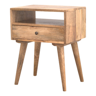 1 Shelf 1 Drawer Mango Wood Bedside Table