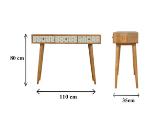 Prima 3 Drawer Console Table, Mango Wood