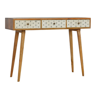 Prima 3 Drawer Console Table, Mango Wood
