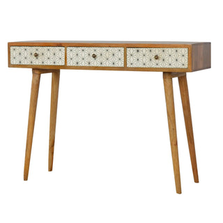 Prima 3 Drawer Console Table, Mango Wood