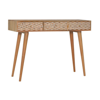 Sarina 3 Drawer Console Table, Resin Inlay