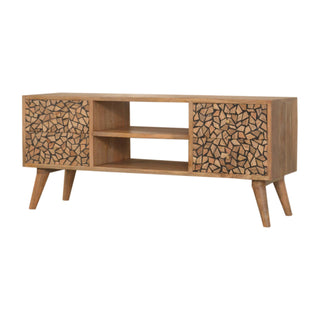 Wooden Resin Inlay TV Unit With Storage