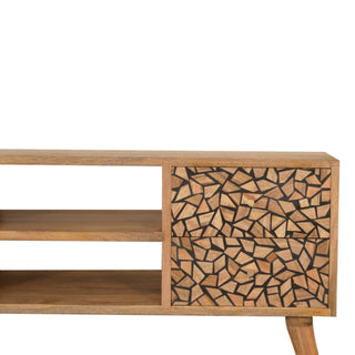 Wooden Resin Inlay TV Unit With Storage
