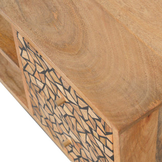 Wooden Resin Inlay TV Unit With Storage
