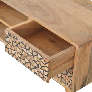 Wooden Resin Inlay TV Unit With Storage