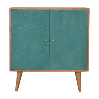 Acadia Mango Wood Cabinet, Teal