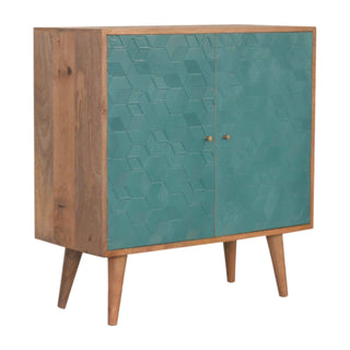 Acadia Mango Wood Cabinet, Teal