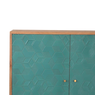 Acadia Mango Wood Cabinet, Teal