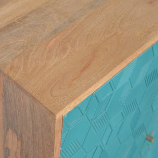 Acadia Mango Wood Cabinet, Teal