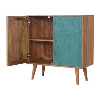 Acadia Mango Wood Cabinet, Teal