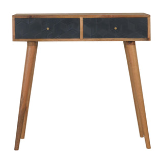 Mango Wood 2-Drawer Console Table, Navy