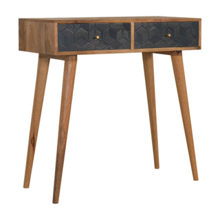 Mango Wood 2-Drawer Console Table, Navy