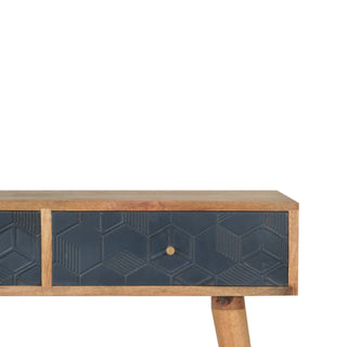 Mango Wood 2-Drawer Console Table, Navy