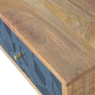 Mango Wood 2-Drawer Console Table, Navy