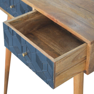 Mango Wood 2-Drawer Console Table, Navy