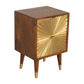 Manilla 2 Drawer Bedside Table, Brass Plated