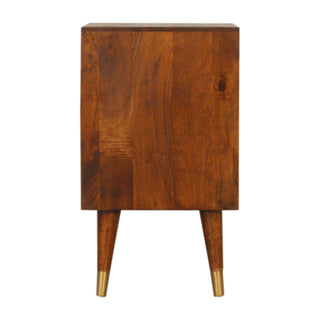 Manilla 2 Drawer Bedside Table, Brass Plated