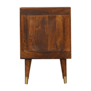 Manilla 2 Drawer Bedside Table, Brass Plated