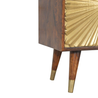 Manilla 3-Drawer Sideboard in Mango Wood with Brass Accents