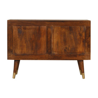 Manilla 3-Drawer Sideboard in Mango Wood with Brass Accents