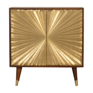 Mango Wood Manilla Cabinet with Brass Plated Fronts