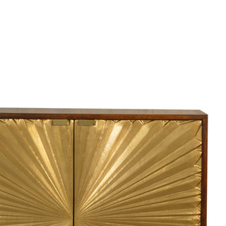 Mango Wood Manilla Cabinet with Brass Plated Fronts
