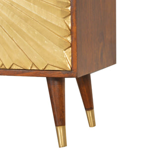 Mango Wood Manilla Cabinet with Brass Plated Fronts