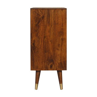Mango Wood Manilla Cabinet with Brass Plated Fronts