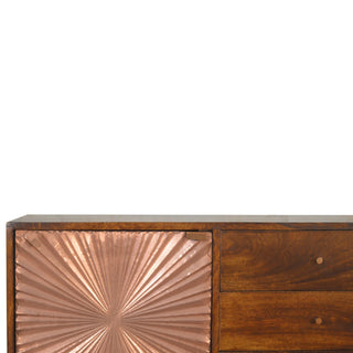 Manila 3-Drawer 1-Cabinet Mango Wood Sideboard, Copper-Plated