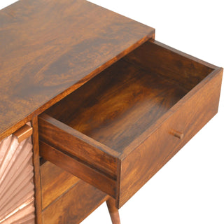 Manila 3-Drawer 1-Cabinet Mango Wood Sideboard, Copper-Plated