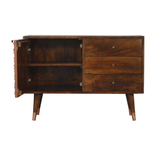 Manila 3-Drawer 1-Cabinet Mango Wood Sideboard, Copper-Plated