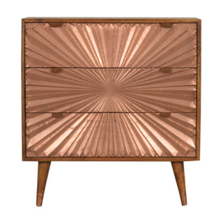 Manilla 3-Drawer Chest - Copper Plated Fronts