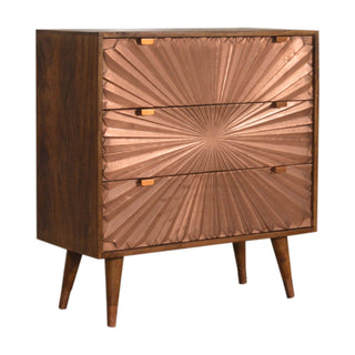 Manilla 3-Drawer Chest - Copper Plated Fronts