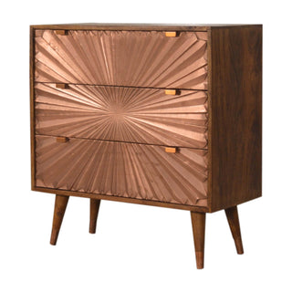 Manilla 3-Drawer Chest - Copper Plated Fronts