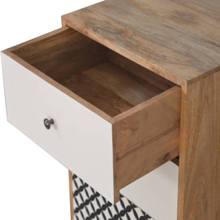 Diamond Printed 4 Drawer Tallboy, Mango Wood