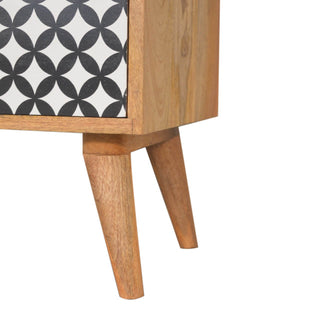 Diamond Printed 4 Drawer Tallboy, Mango Wood