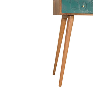 Mango Wood 2-Drawer Console Table, Teal
