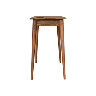 Mango Wood Desk with 2 Drawers, Socket & USB Port