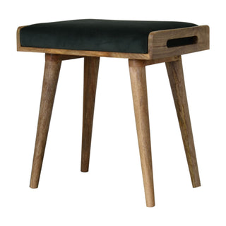 Velvet Tray Bench, Emerald Green