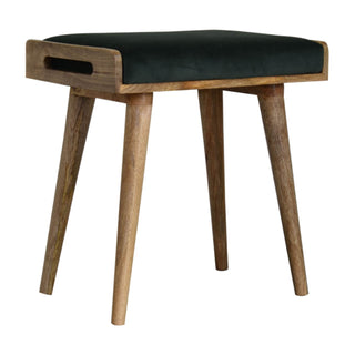 Velvet Tray Bench, Emerald Green