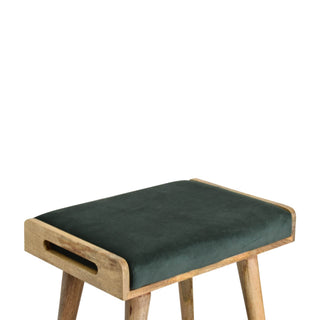 Velvet Tray Bench, Emerald Green