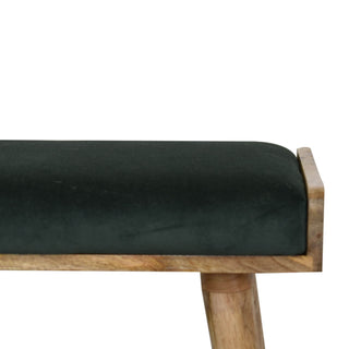 Velvet Tray Bench, Emerald Green
