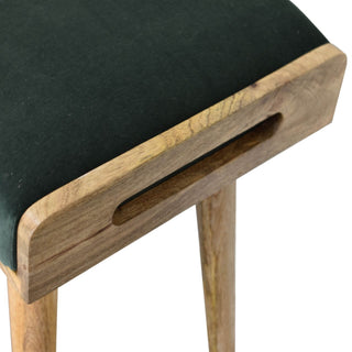 Velvet Tray Bench, Emerald Green