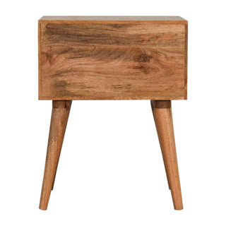 Mango Wood Raine Bedside Table with Screen Printed Drawer